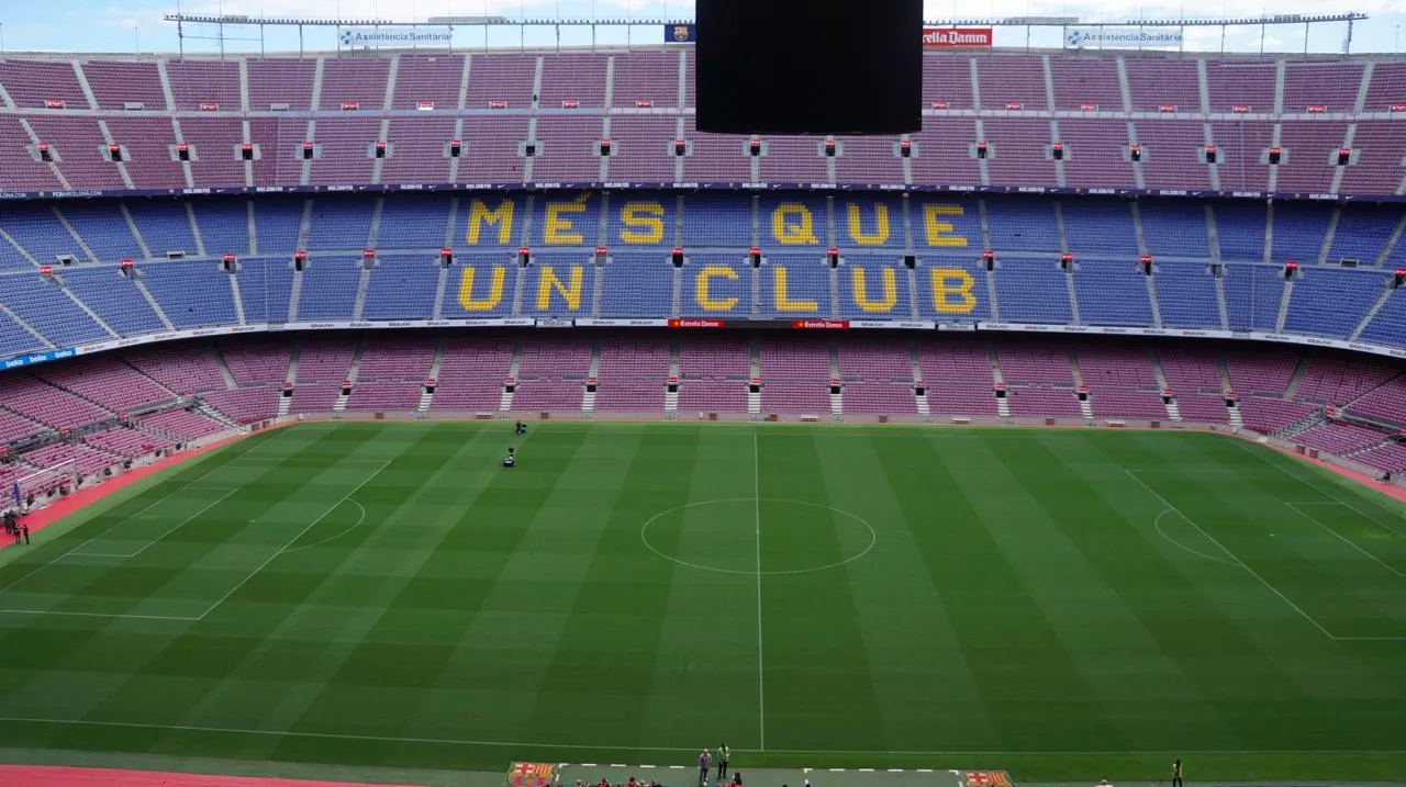 工作人员在保养草坪