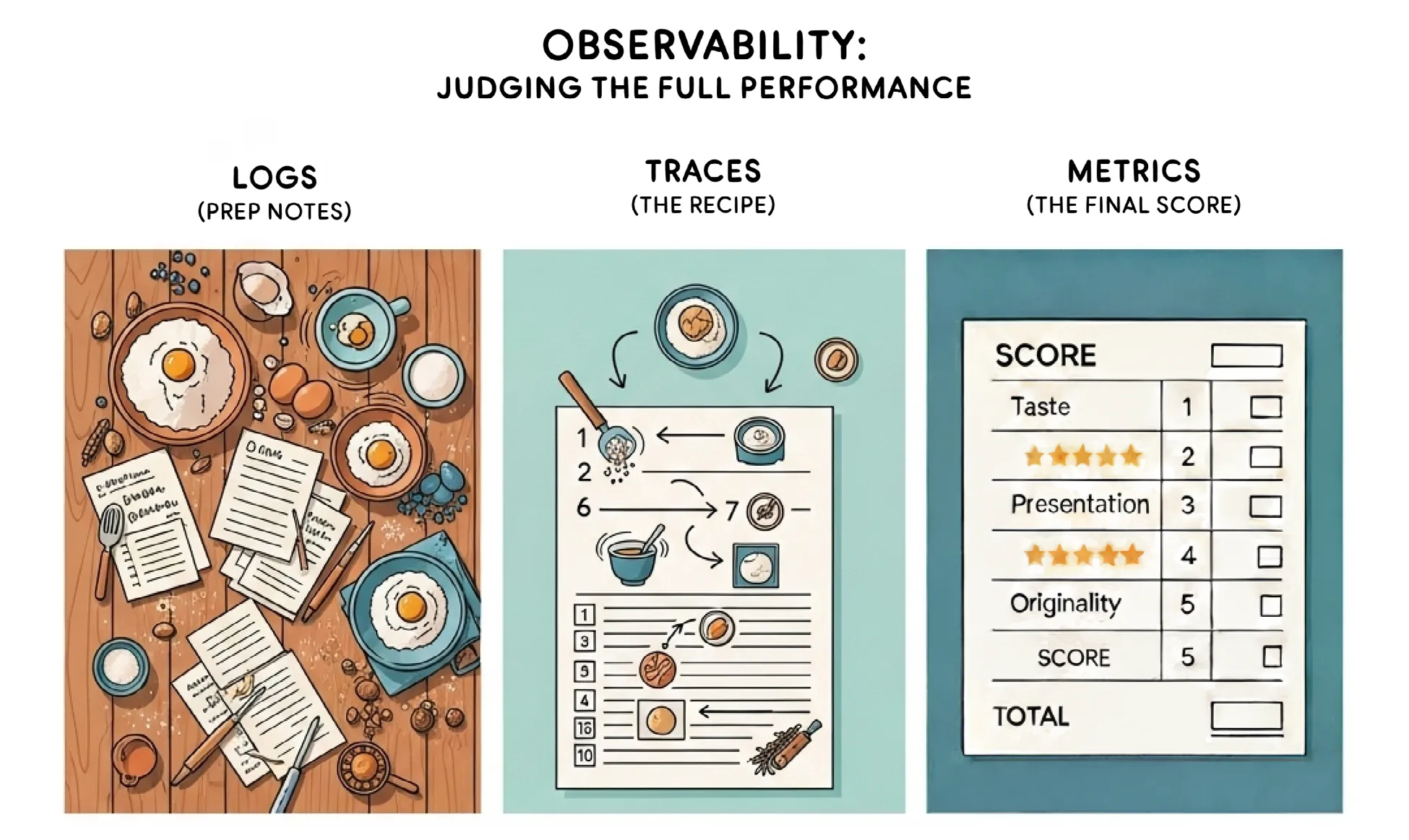 图 4:Agent 可观测性的三大基础支柱